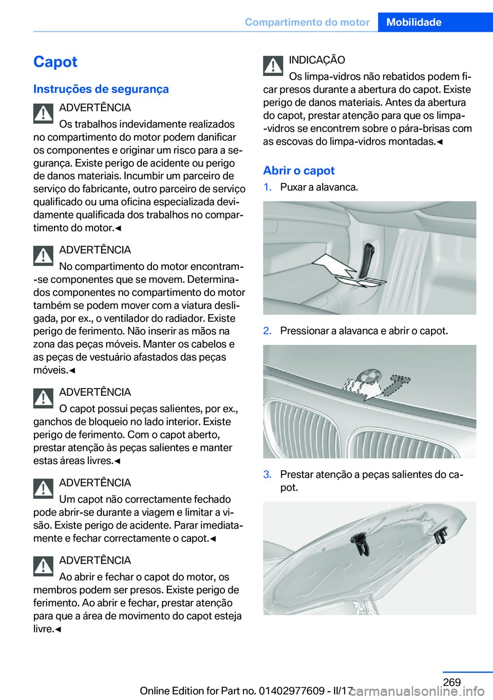 BMW X6 2017  Manual do condutor (in Portuguese) �C�a�p�o�t�I�n�s�t�r�u�