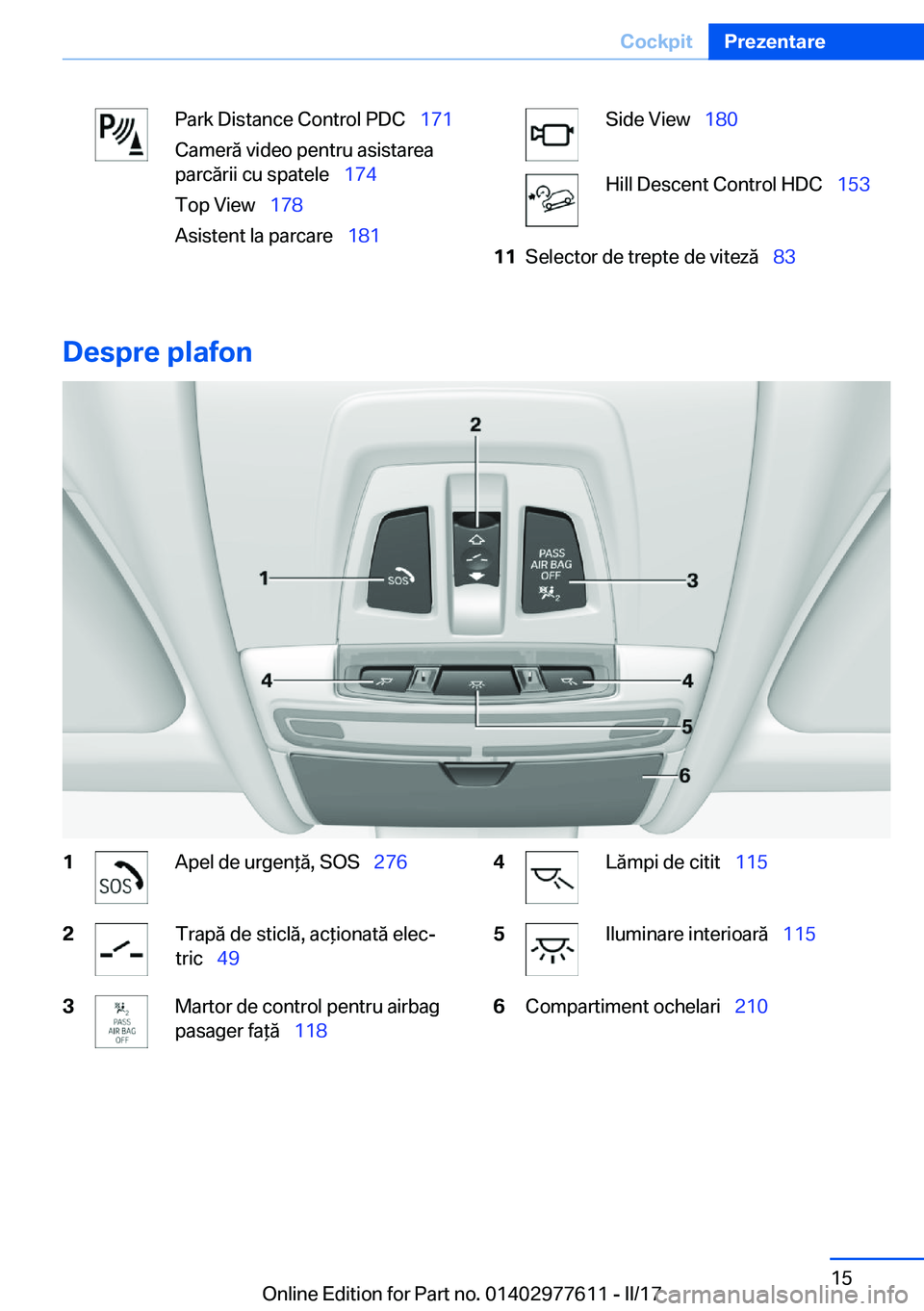 BMW X6 2017  Ghiduri De Utilizare (in Romanian) �P�a�r�k� �D�i�s�t�a�n�c�e� �C�o�n�t�r�o�l� �P�D�C\_�1�7�1
�C�a�m�e�r�