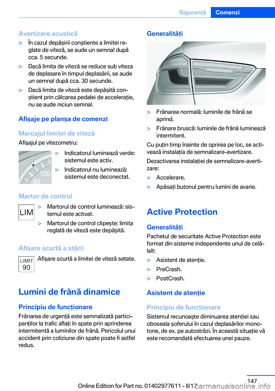 BMW X6 2017  Ghiduri De Utilizare (in Romanian) �A�v�e�r�t�i�z�a�r�e��a�c�u�s�t�i�c�