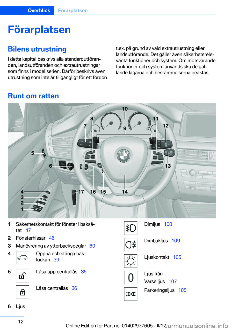 BMW X6 2017  InstruktionsbÖcker (in Swedish) �F�