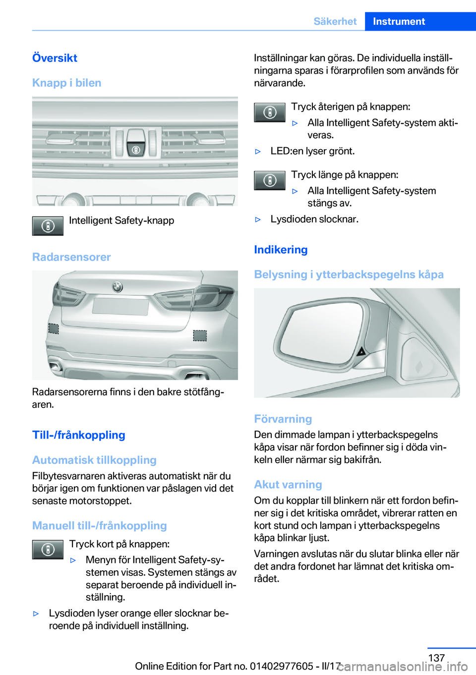 BMW X6 2017  InstruktionsbÖcker (in Swedish) �