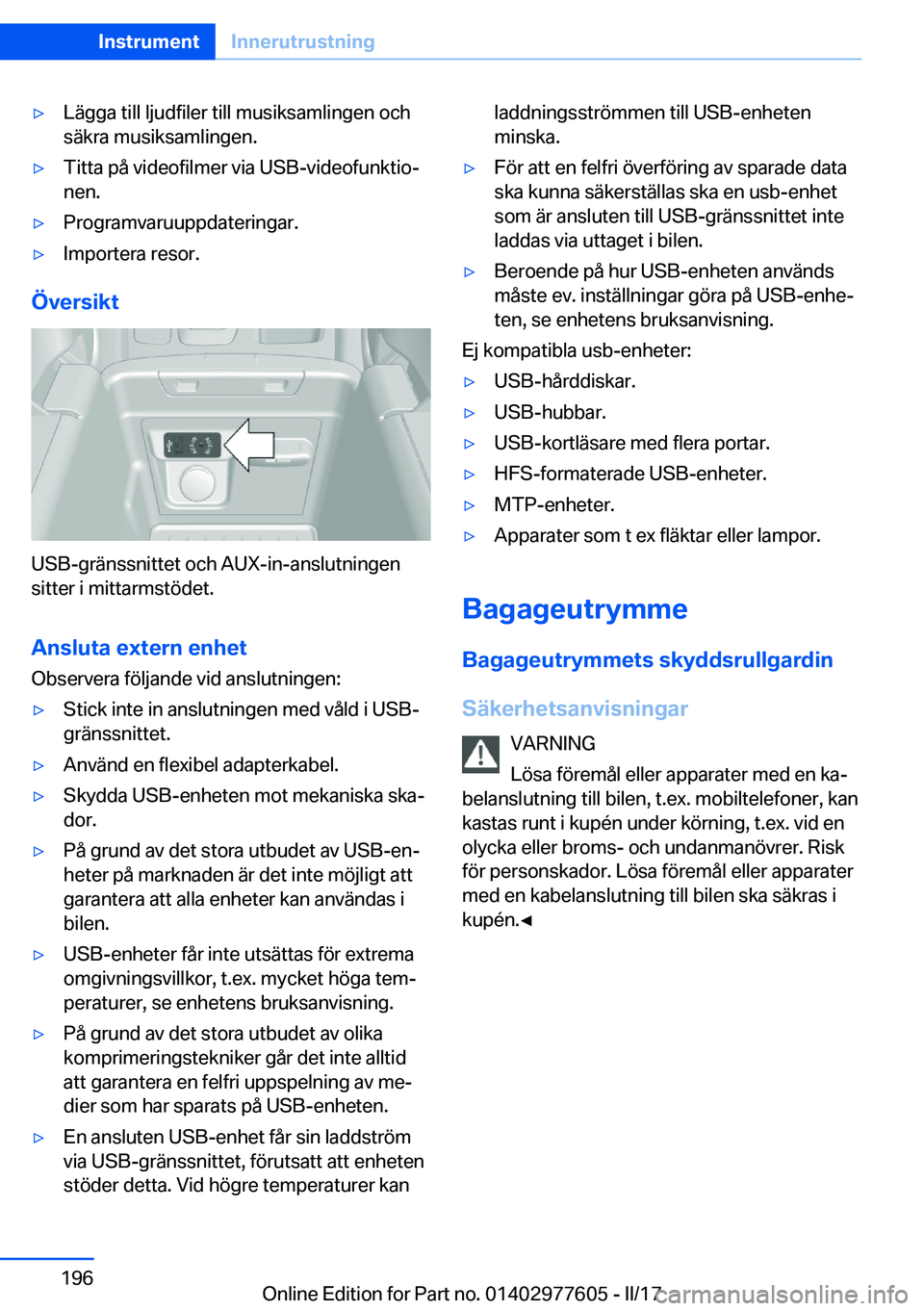 BMW X6 2017  InstruktionsbÖcker (in Swedish) 'y�L�ä�g�g�a� �t�i�l�l� �l�j�u�d�f�i�l�e�r� �t�i�l�l� �m�u�s�i�k�s�a�m�l�i�n�g�e�n� �o�c�h
�s�ä�k�r�a� �m�u�s�i�k�s�a�m�l�i�n�g�e�n�.'y�T�i�t�t�a� �p�å� �v�i�d�e�o�f�i�l�m�e�r� �v�i�a� �U�S