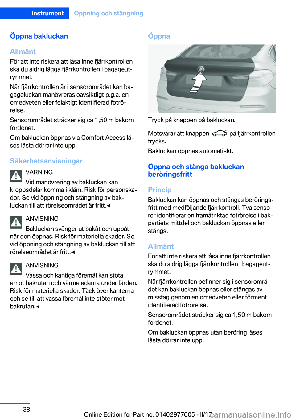 BMW X6 2017  InstruktionsbÖcker (in Swedish) �