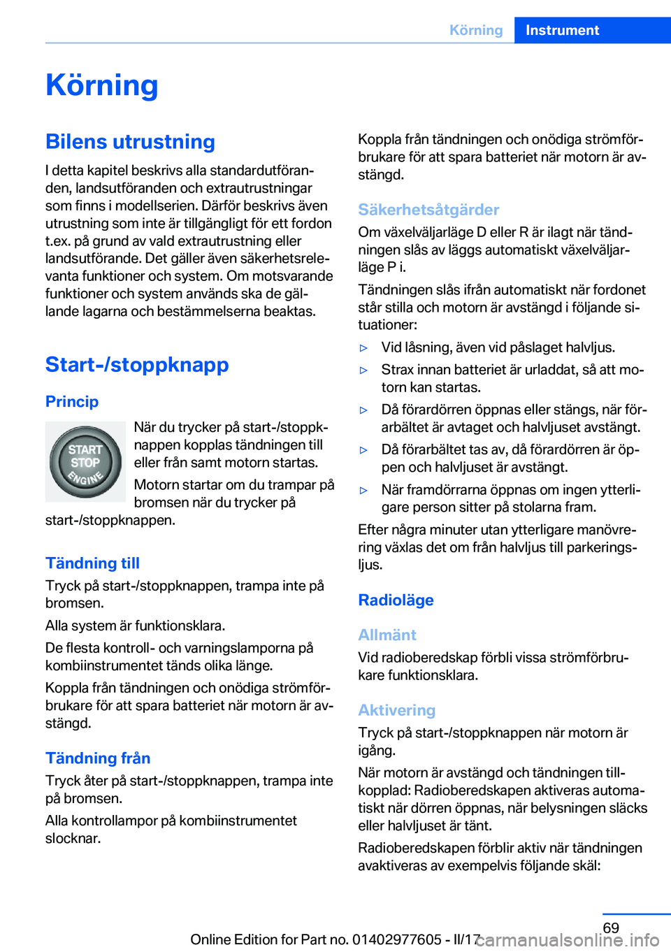 BMW X6 2017  InstruktionsbÖcker (in Swedish) �K�