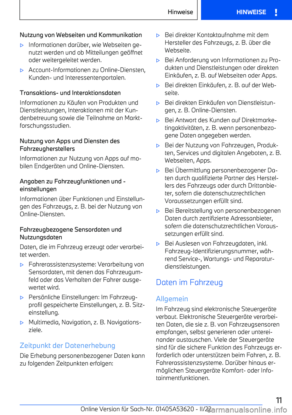 BMW X6 M 2022  Betriebsanleitungen (in German) Nutzung von Webseiten und Kommunikation