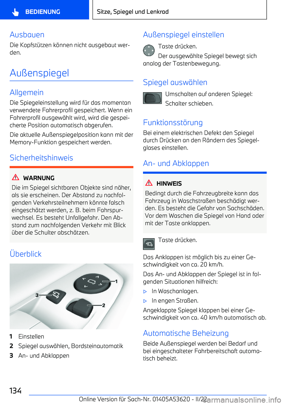 BMW X6 M 2022  Betriebsanleitungen (in German) AusbauenDie Kopfst