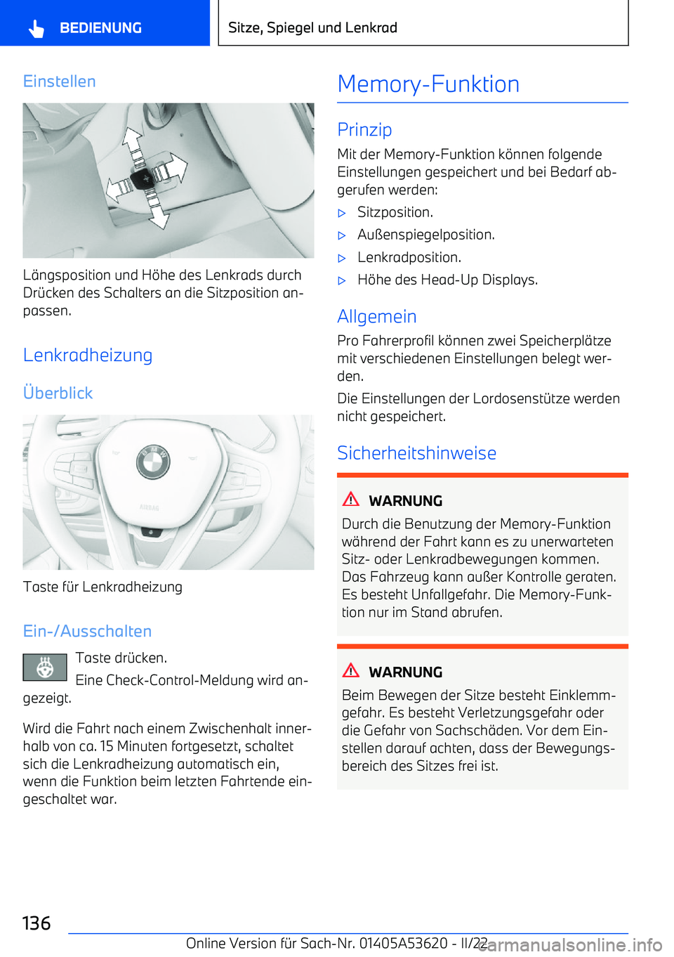 BMW X6 M 2022  Betriebsanleitungen (in German) Einstellen
L