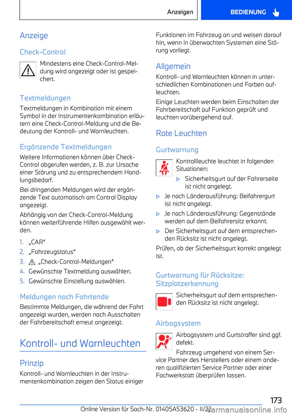 BMW X6 M 2022  Betriebsanleitungen (in German) Anzeige
Check