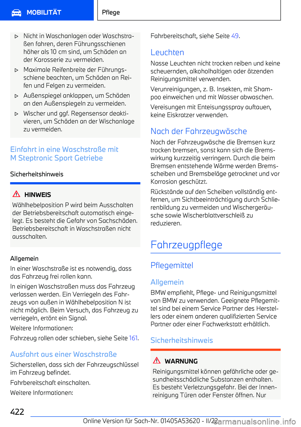 BMW X6 M 2022  Betriebsanleitungen (in German) 