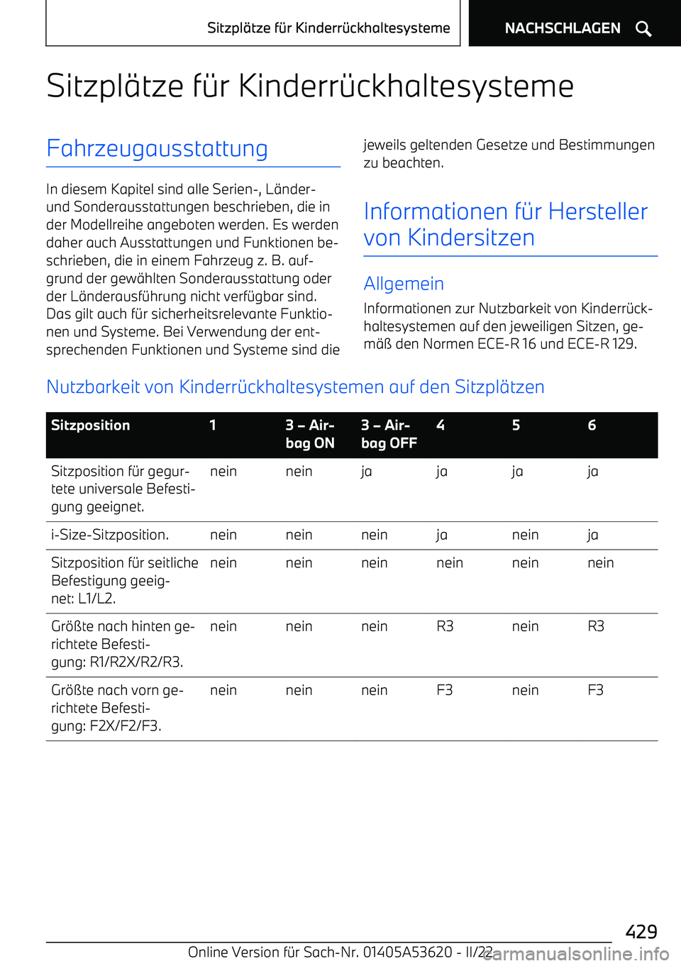 BMW X6 M 2022  Betriebsanleitungen (in German) Sitzpl