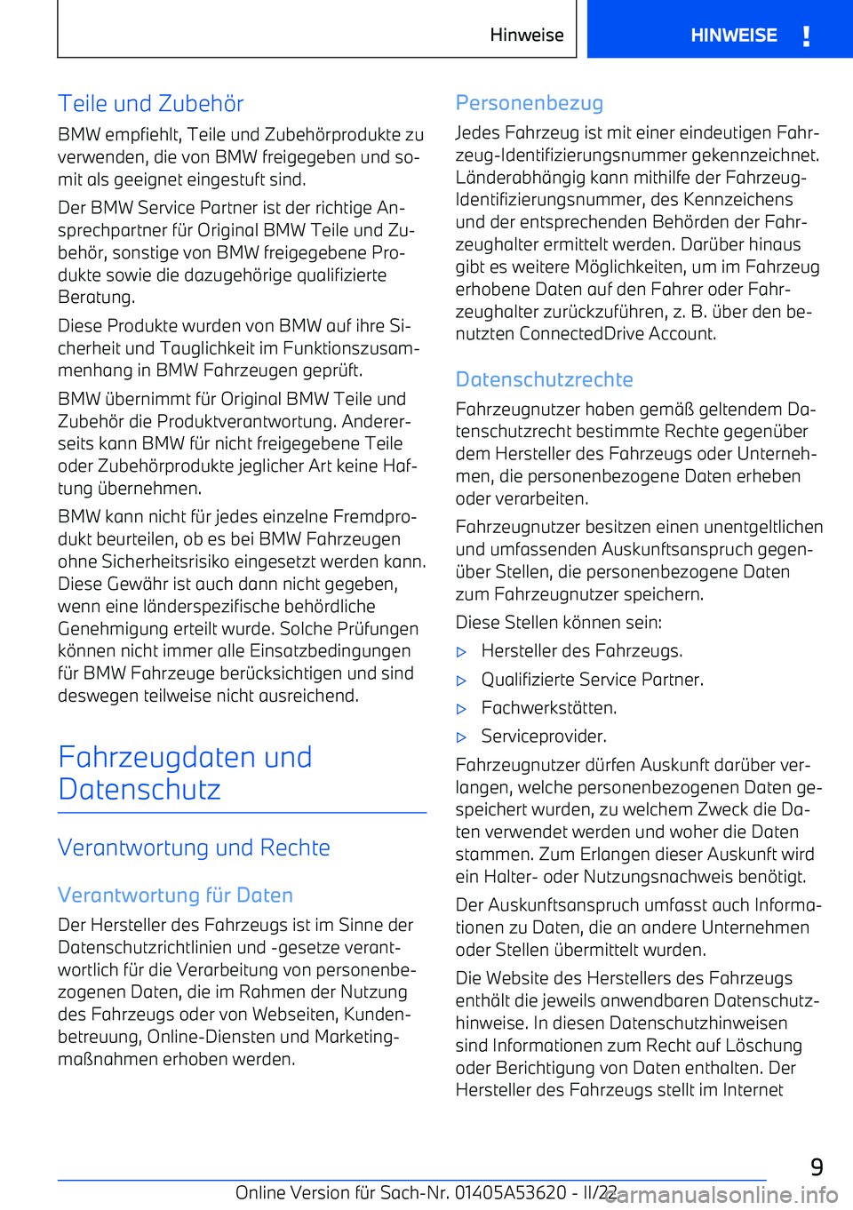 BMW X6 M 2022 Betriebsanleitungen (in German) Teile und Zubeh BMW X6 M 2022 Betriebsanleitungen (in German) Teile und Zubeh