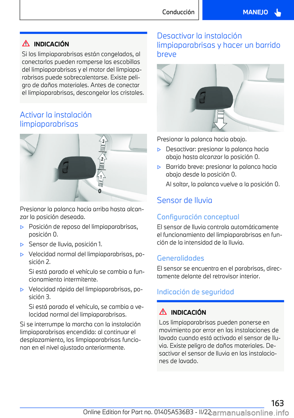 BMW X6 M 2022  Manuales de Empleo (in Spanish) INDICACI