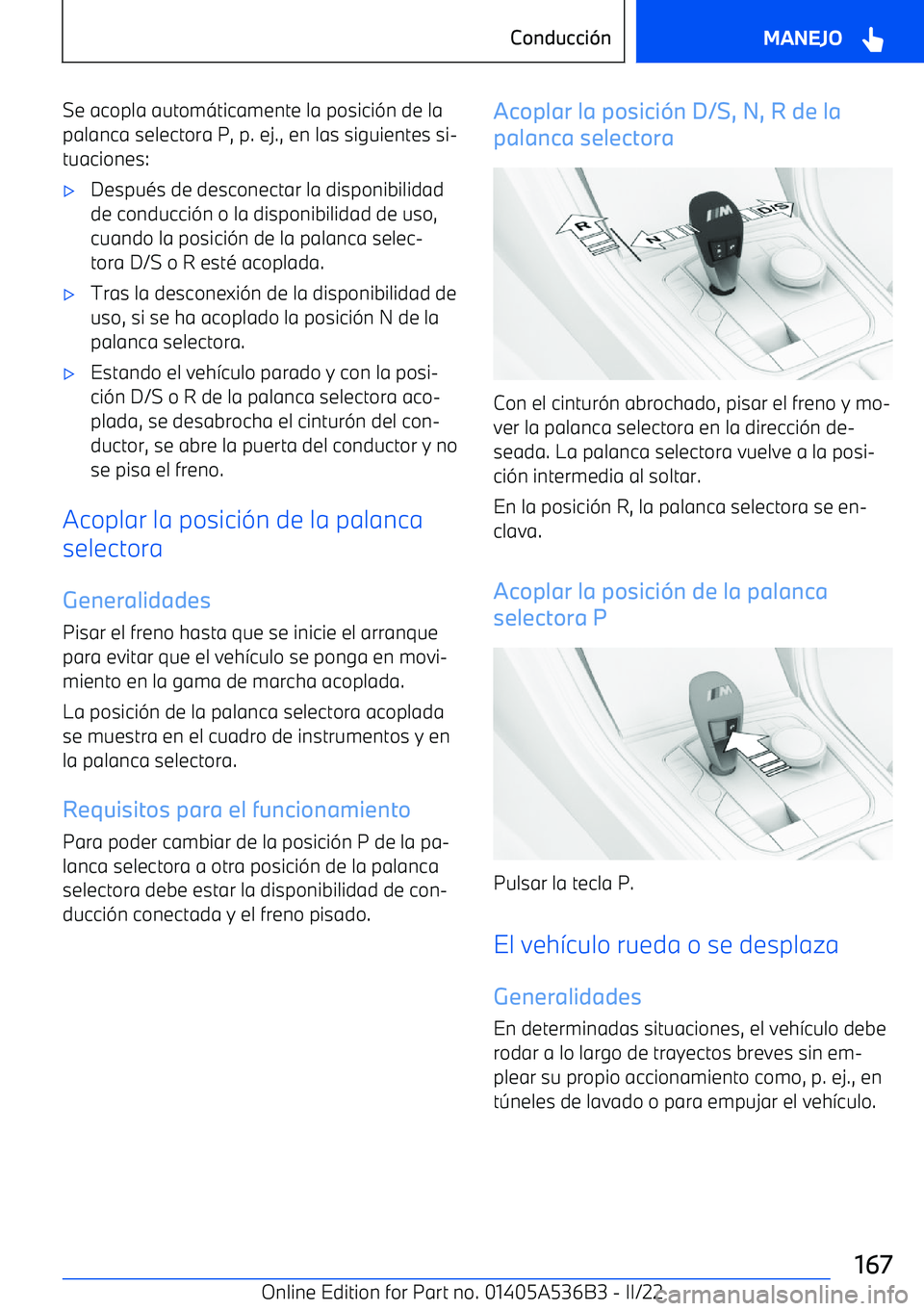 BMW X6 M 2022  Manuales de Empleo (in Spanish) Se acopla autom