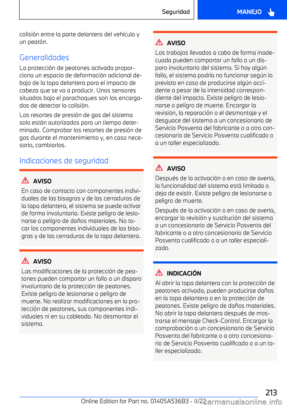 BMW X6 M 2022  Manuales de Empleo (in Spanish) colisi