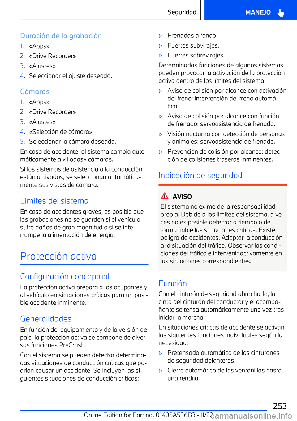 BMW X6 M 2022  Manuales de Empleo (in Spanish) Duraci