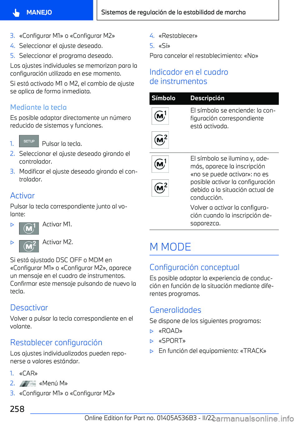 BMW X6 M 2022  Manuales de Empleo (in Spanish) 3.