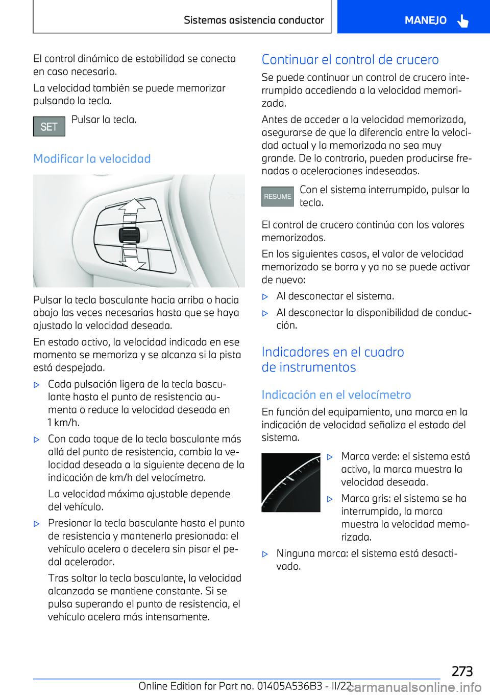 BMW X6 M 2022  Manuales de Empleo (in Spanish) El control din