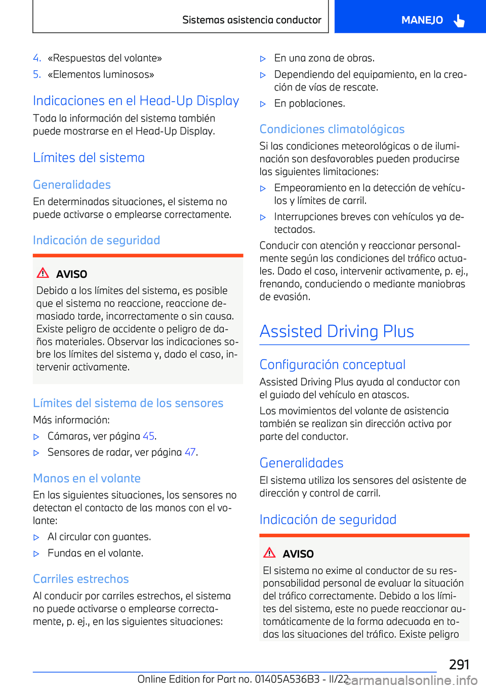 BMW X6 M 2022  Manuales de Empleo (in Spanish) 4.