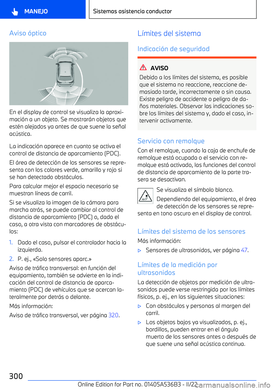 BMW X6 M 2022  Manuales de Empleo (in Spanish) Aviso 
