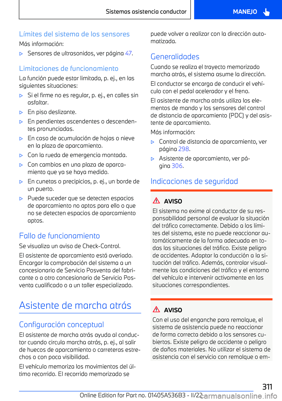 BMW X6 M 2022  Manuales de Empleo (in Spanish) L