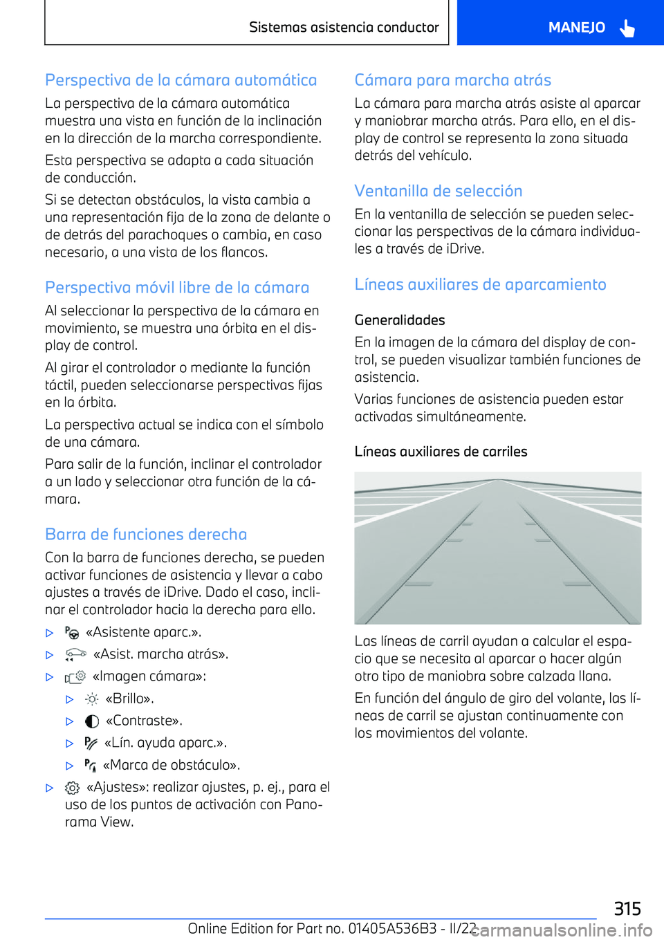 BMW X6 M 2022  Manuales de Empleo (in Spanish) Perspectiva de la c