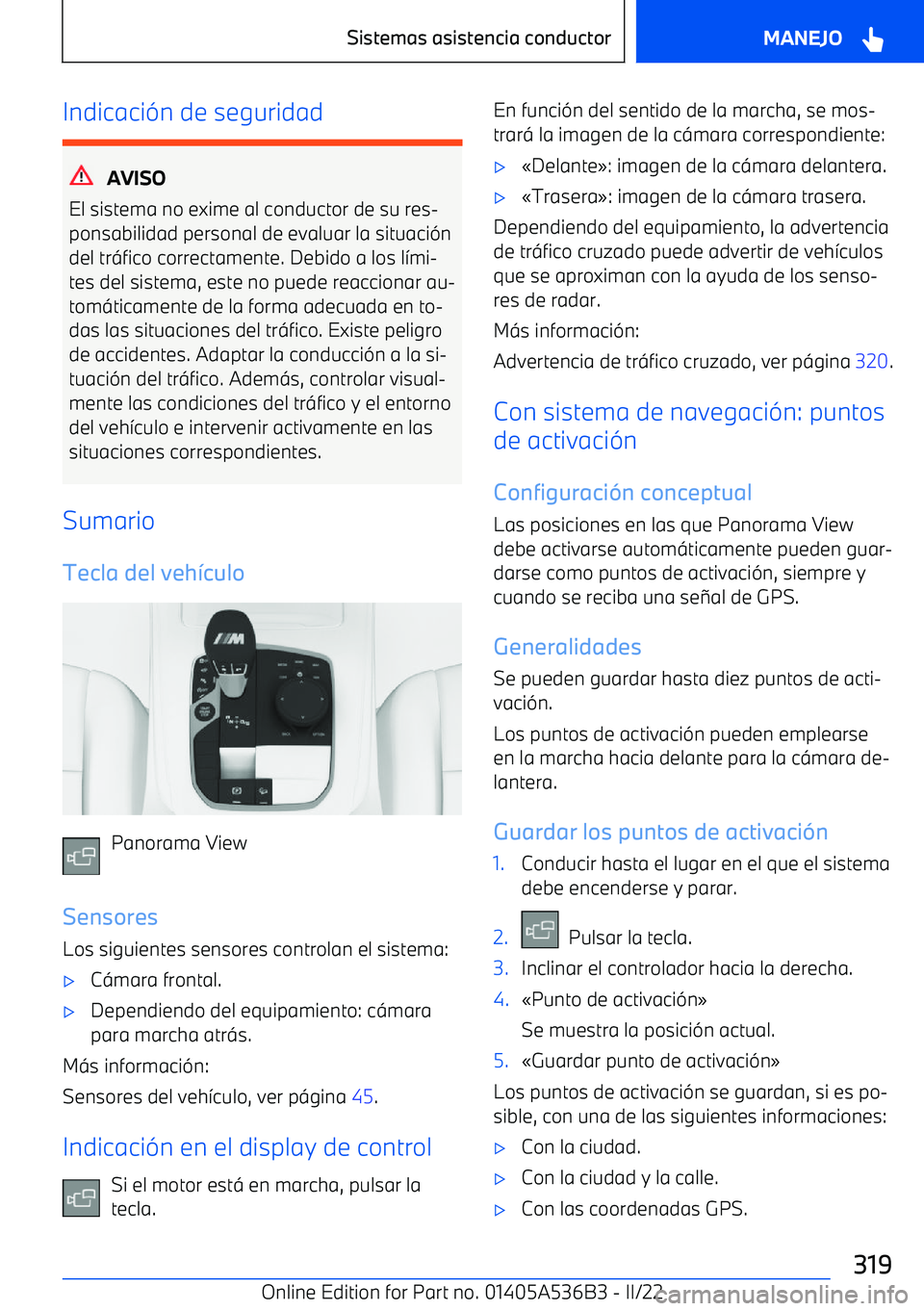 BMW X6 M 2022  Manuales de Empleo (in Spanish) Indicaci