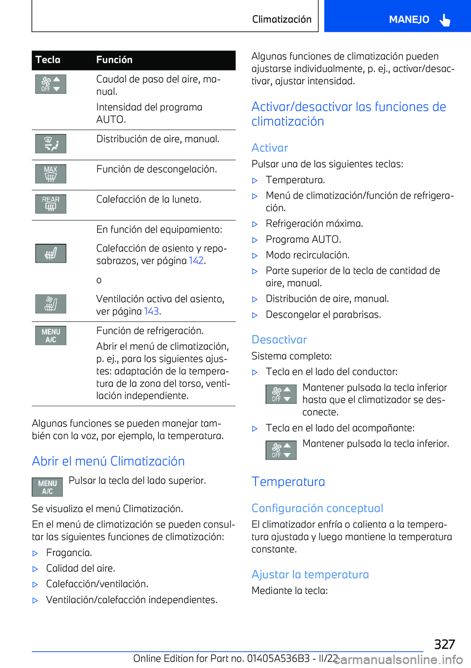 BMW X6 M 2022  Manuales de Empleo (in Spanish) TeclaFunci