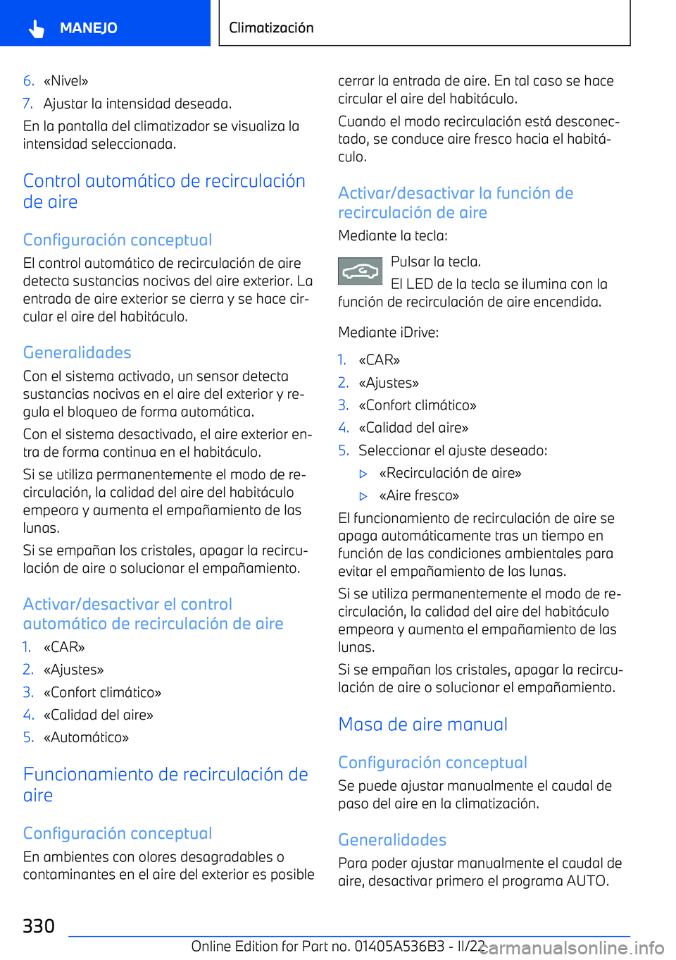 BMW X6 M 2022  Manuales de Empleo (in Spanish) 6.