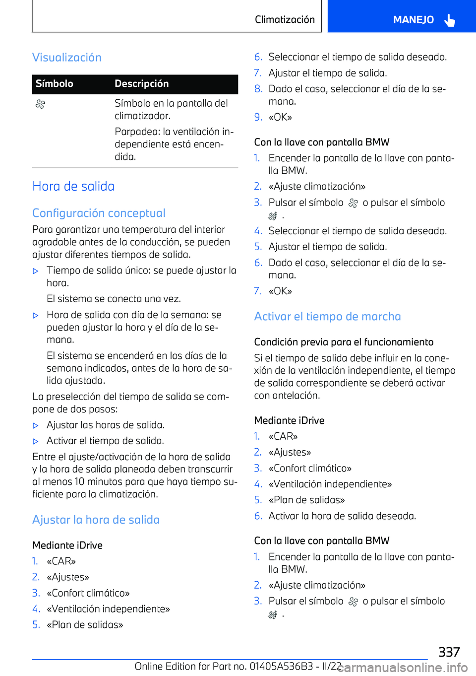 BMW X6 M 2022  Manuales de Empleo (in Spanish) Visualizaci