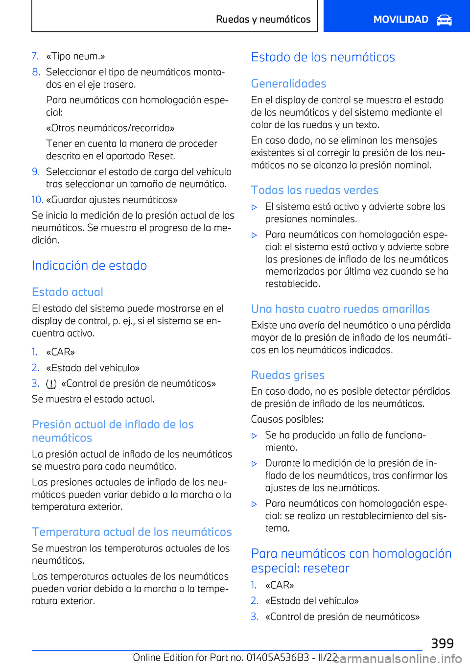 BMW X6 M 2022  Manuales de Empleo (in Spanish) 7.