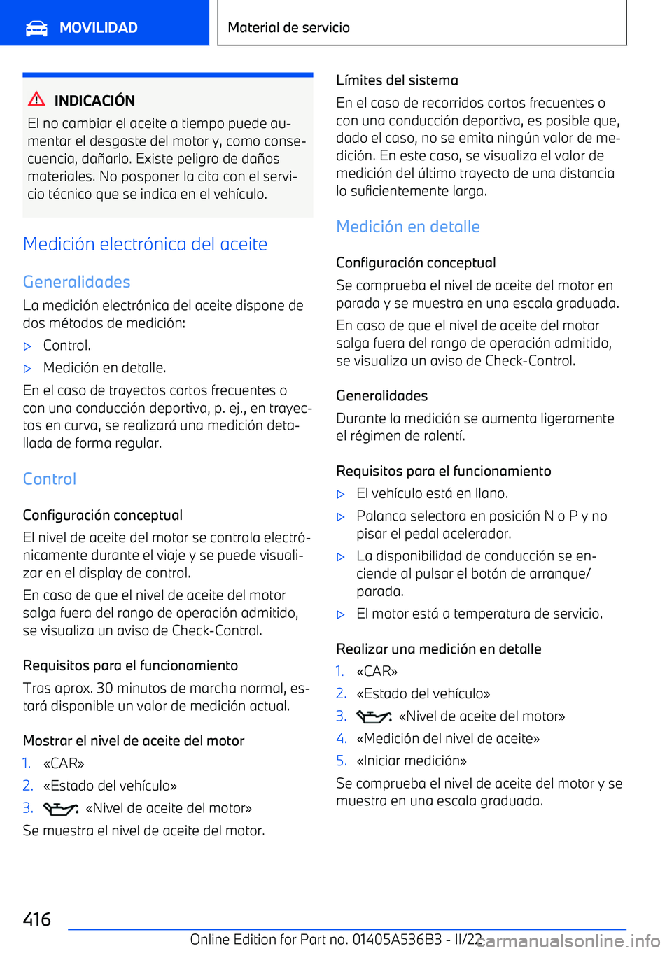 BMW X6 M 2022 Manuales de Empleo (in Spanish) INDICACI BMW X6 M 2022 Manuales de Empleo (in Spanish) INDICACI