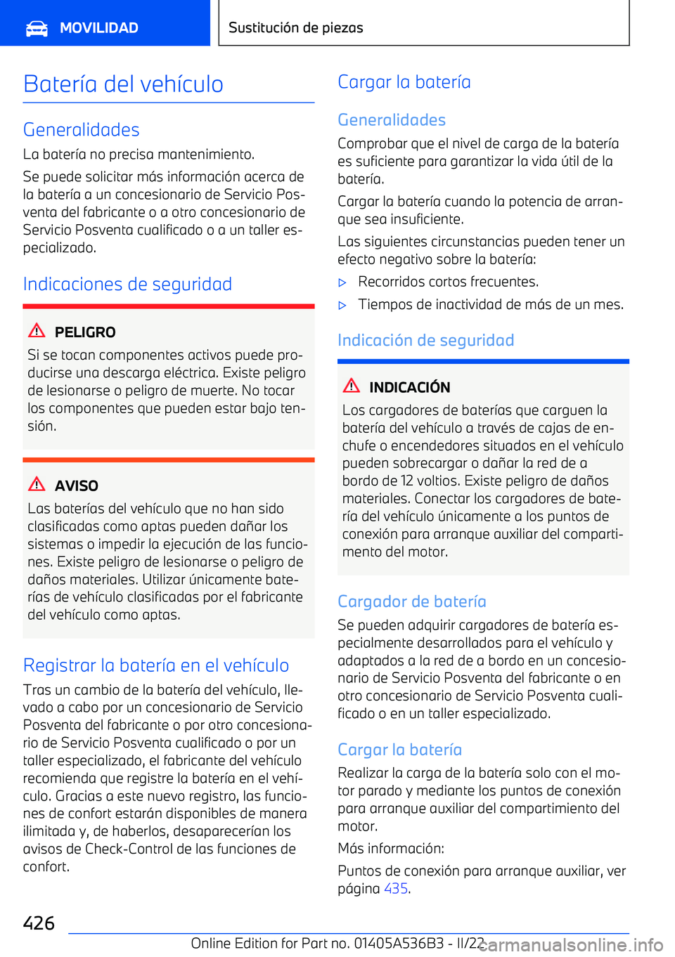 BMW X6 M 2022 Manuales de Empleo (in Spanish) Bater BMW X6 M 2022 Manuales de Empleo (in Spanish) Bater