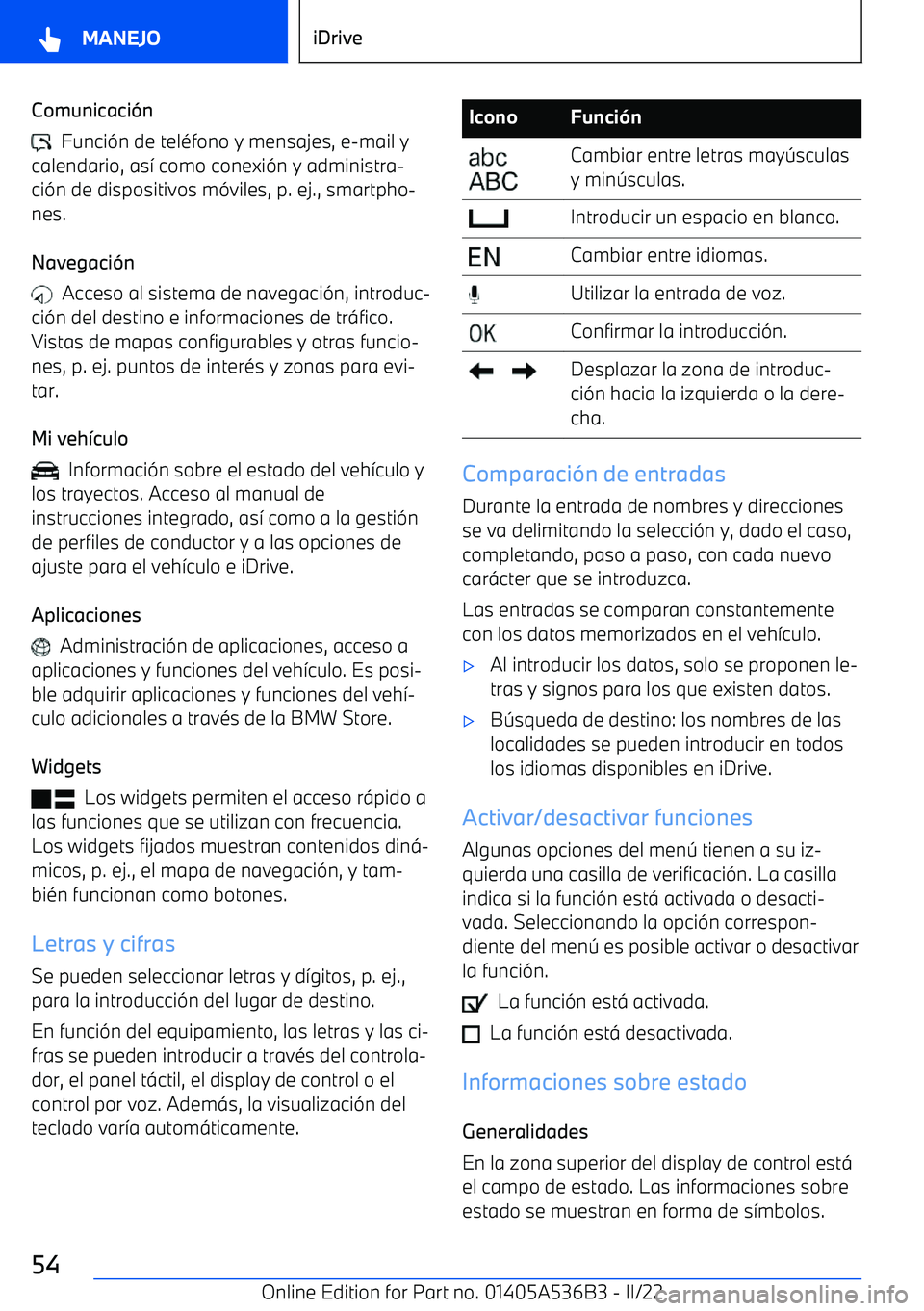 BMW X6 M 2022 Manuales de Empleo (in Spanish) Comunicaci BMW X6 M 2022 Manuales de Empleo (in Spanish) Comunicaci