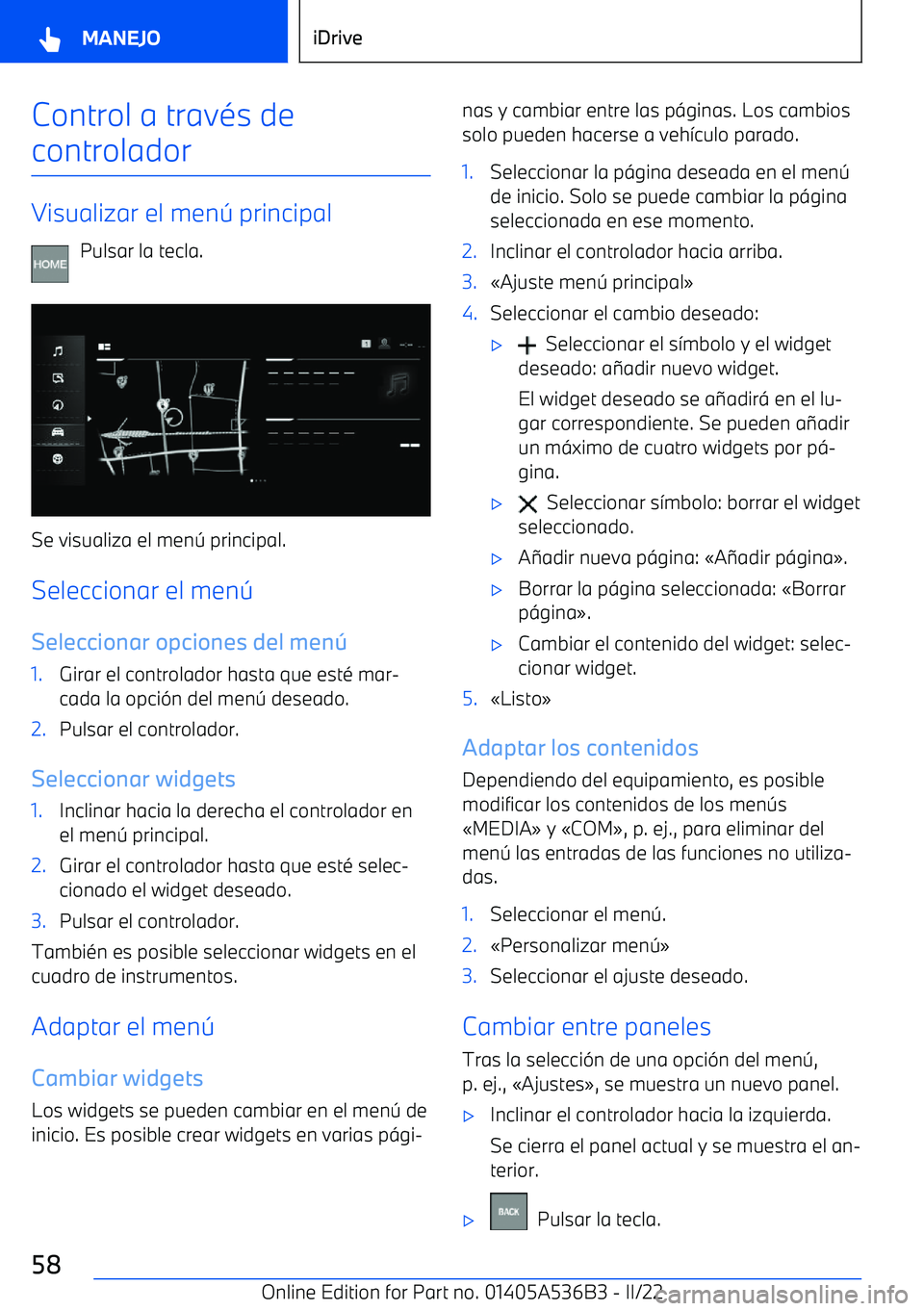 BMW X6 M 2022 Manuales de Empleo (in Spanish) Control a trav BMW X6 M 2022 Manuales de Empleo (in Spanish) Control a trav
