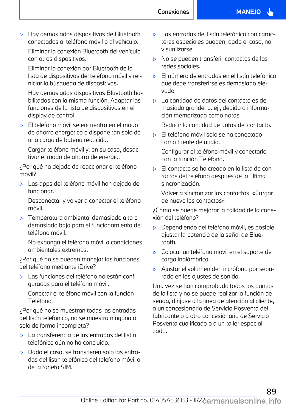 BMW X6 M 2022 Manuales de Empleo (in Spanish) BMW X6 M 2022 Manuales de Empleo (in Spanish)