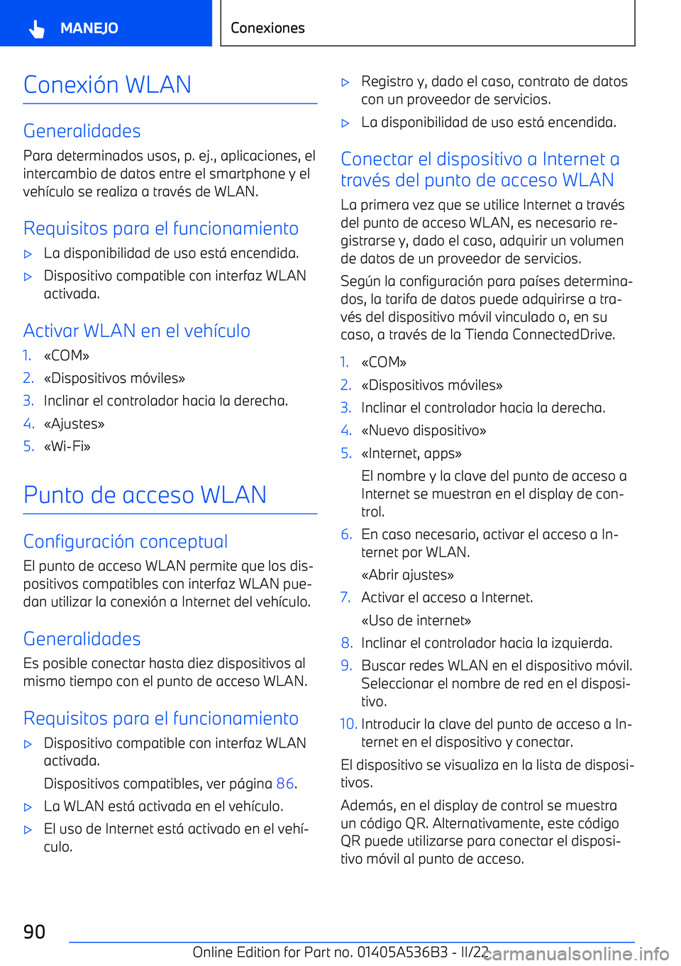 BMW X6 M 2022 Manuales de Empleo (in Spanish) Conexi BMW X6 M 2022 Manuales de Empleo (in Spanish) Conexi