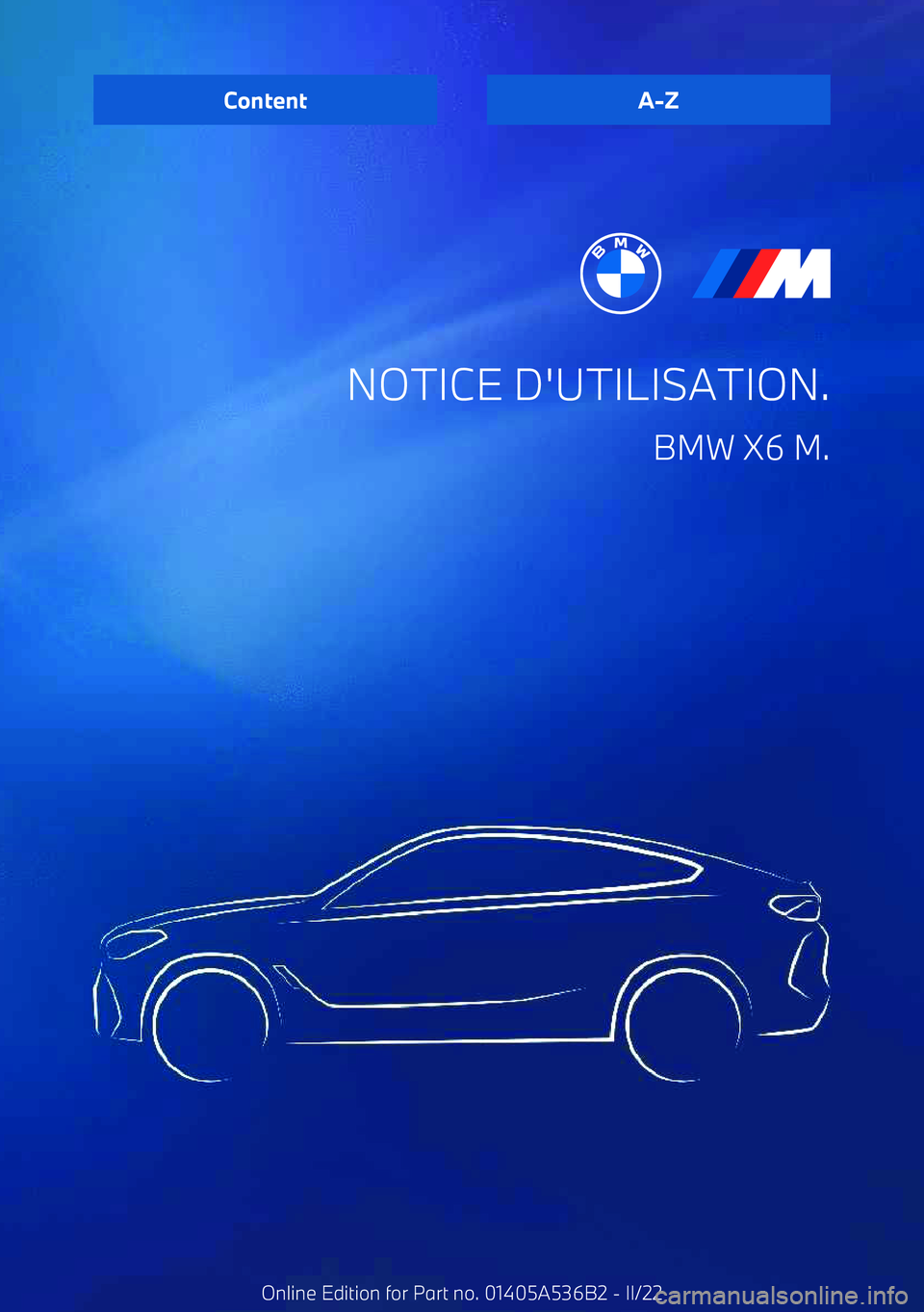 BMW X6 M 2022 Notices Demploi (in French) NOTICE D BMW X6 M 2022 Notices Demploi (in French) NOTICE D