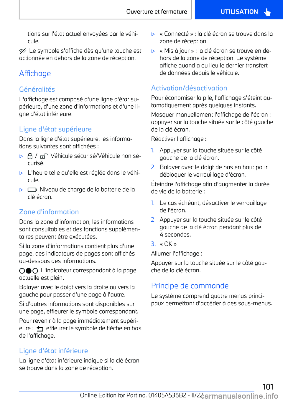 BMW X6 M 2022 Notices Demploi (in French) tions sur l BMW X6 M 2022 Notices Demploi (in French) tions sur l