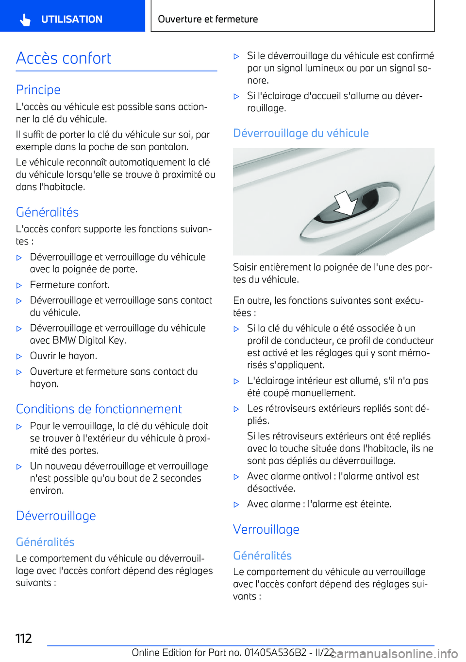 BMW X6 M 2022 Notices Demploi (in French) Acc BMW X6 M 2022 Notices Demploi (in French) Acc