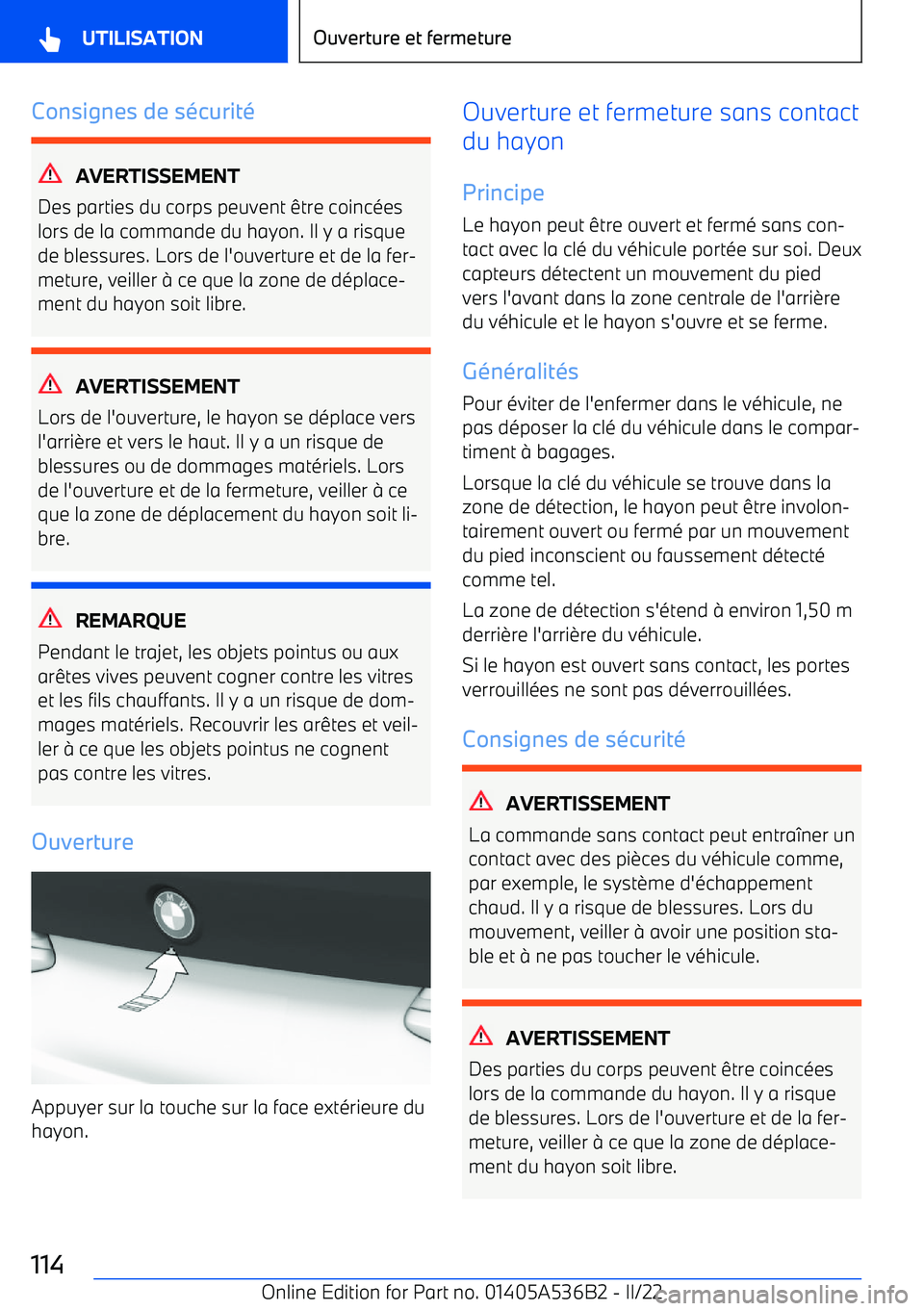 BMW X6 M 2022 Notices Demploi (in French) Consignes de s BMW X6 M 2022 Notices Demploi (in French) Consignes de s