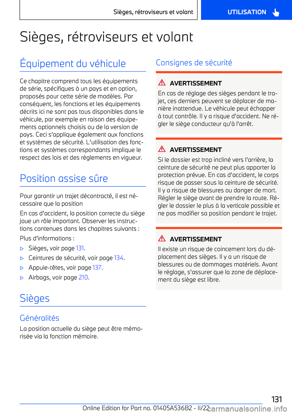 BMW X6 M 2022  Notices Demploi (in French) Si