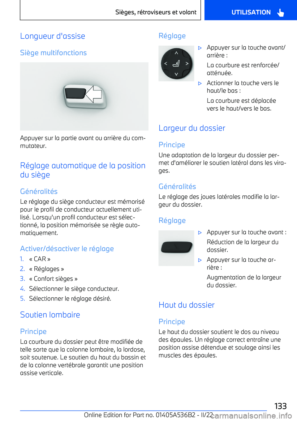 BMW X6 M 2022  Notices Demploi (in French) Longueur d