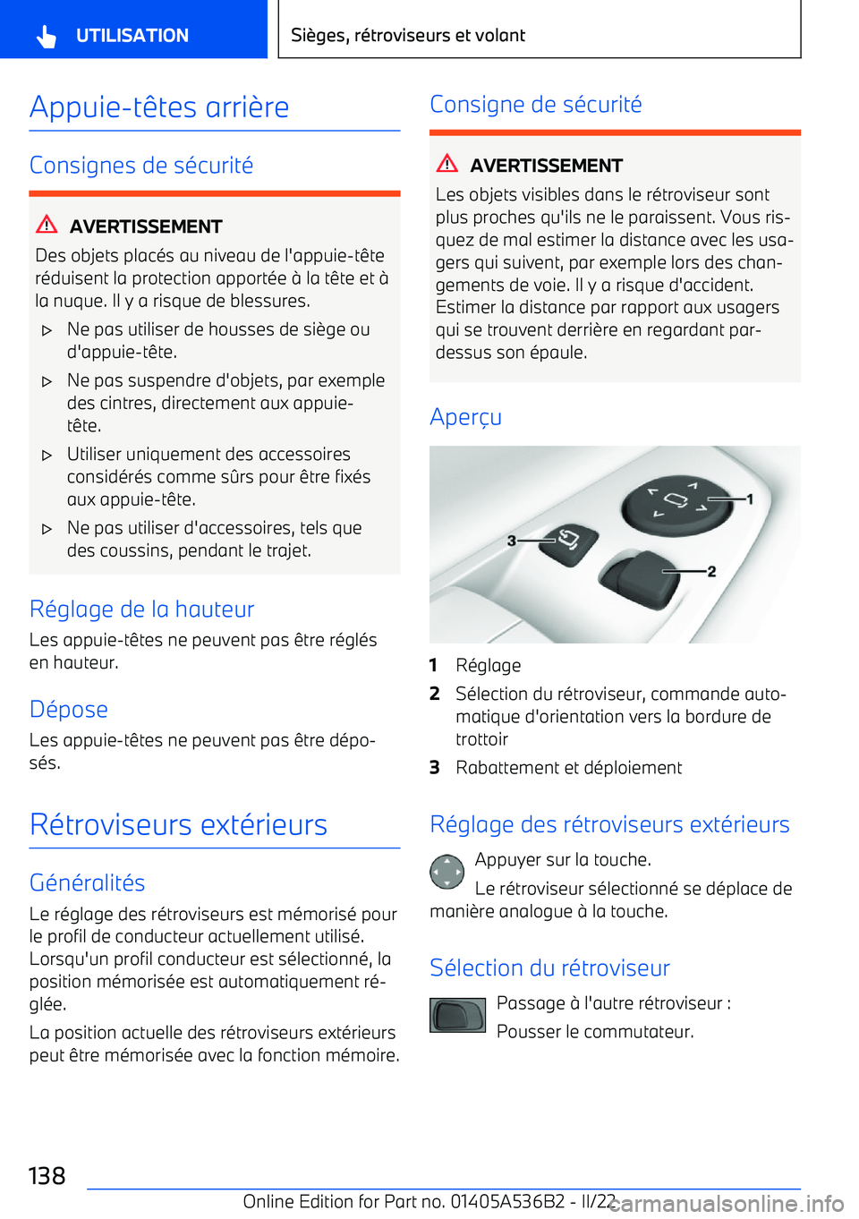 BMW X6 M 2022  Notices Demploi (in French) Appuie