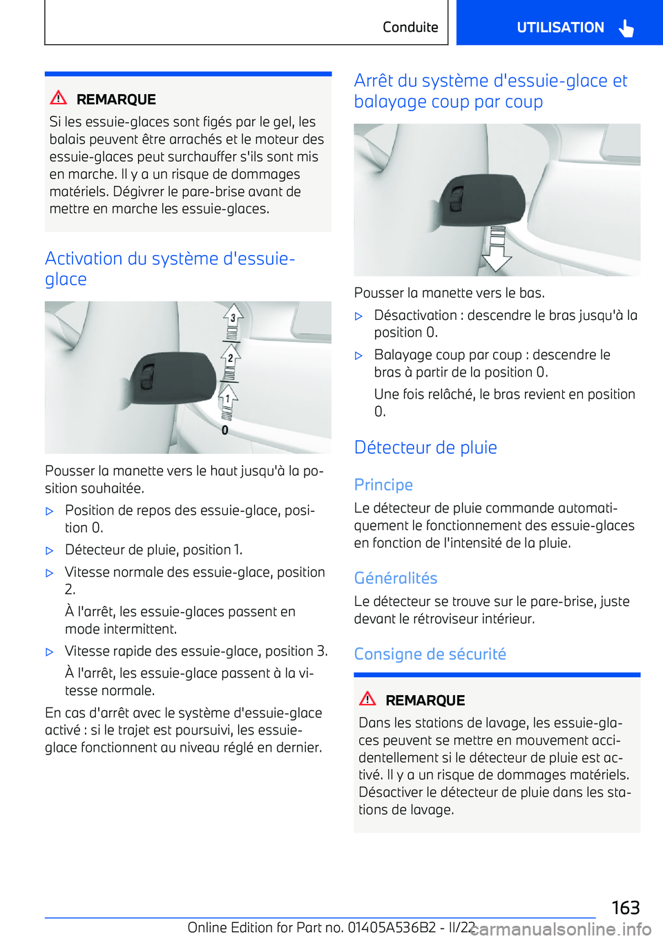 BMW X6 M 2022 Notices Demploi (in French) REMARQUE
Si les essuie BMW X6 M 2022 Notices Demploi (in French) REMARQUE
Si les essuie