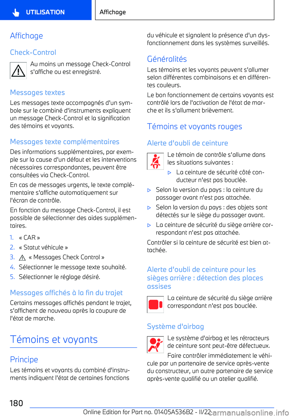 BMW X6 M 2022 Notices Demploi (in French) Affichage
Check BMW X6 M 2022 Notices Demploi (in French) Affichage
Check