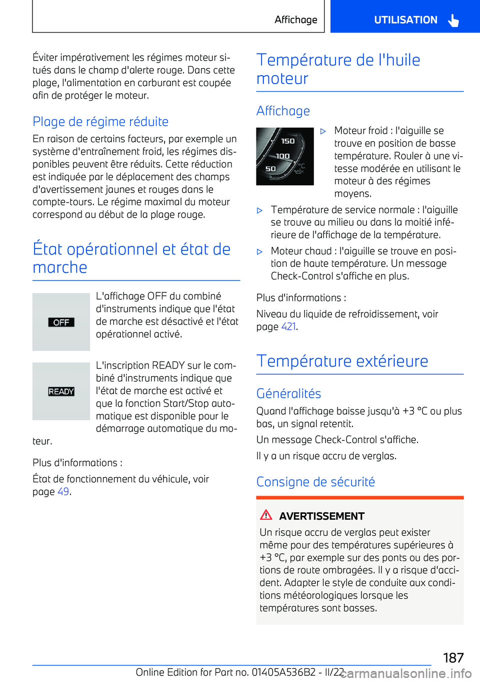 BMW X6 M 2022 Notices Demploi (in French) BMW X6 M 2022 Notices Demploi (in French)