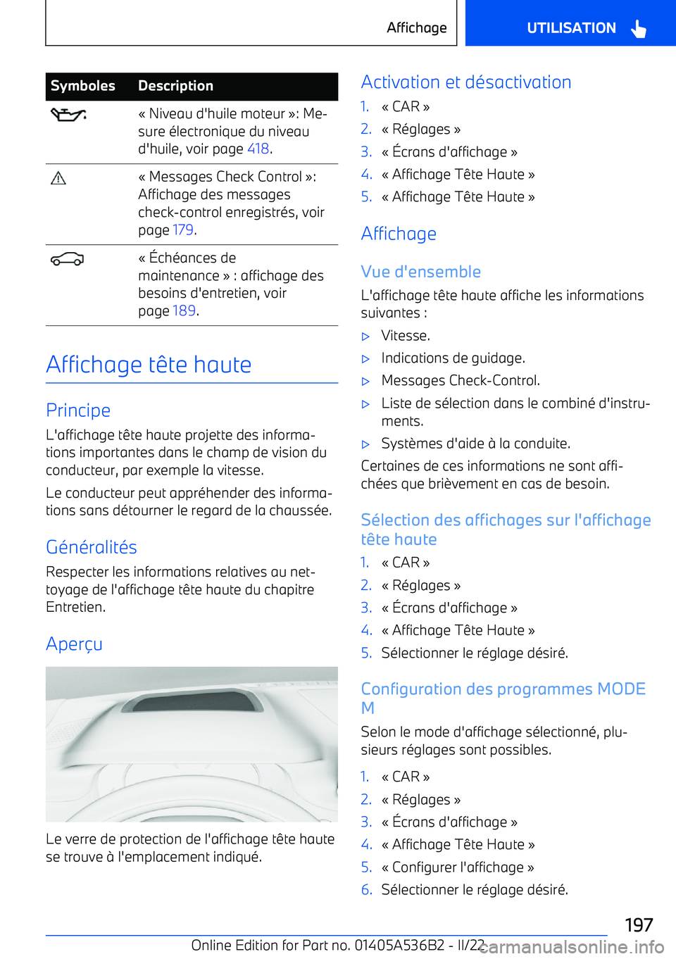 BMW X6 M 2022 Notices Demploi (in French) SymbolesDescription BMW X6 M 2022 Notices Demploi (in French) SymbolesDescription