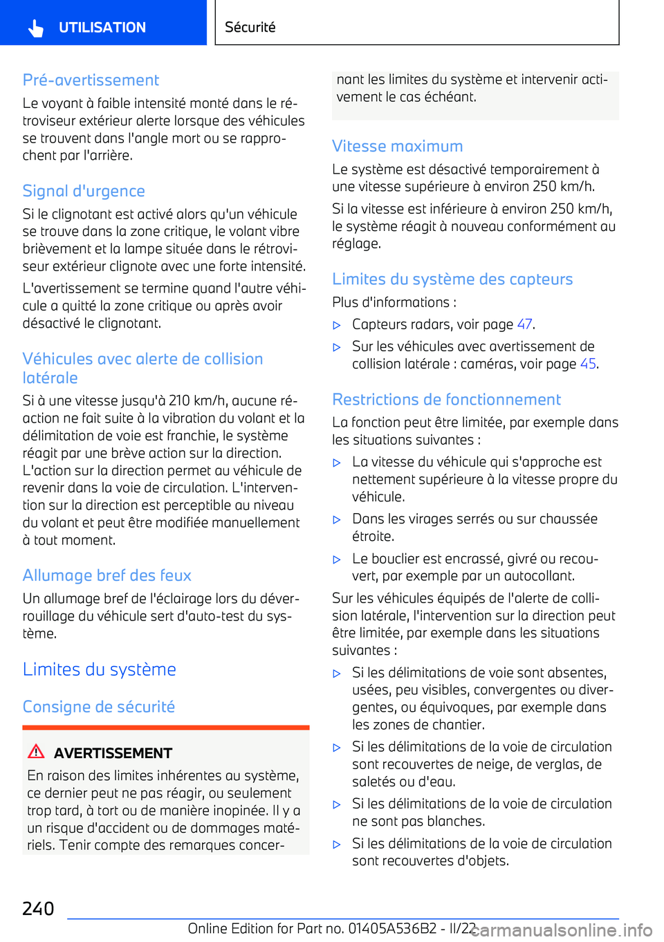 BMW X6 M 2022  Notices Demploi (in French) Pr
