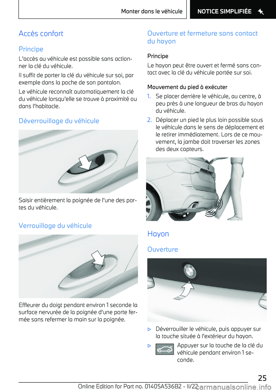 BMW X6 M 2022 Notices Demploi (in French) Acc BMW X6 M 2022 Notices Demploi (in French) Acc