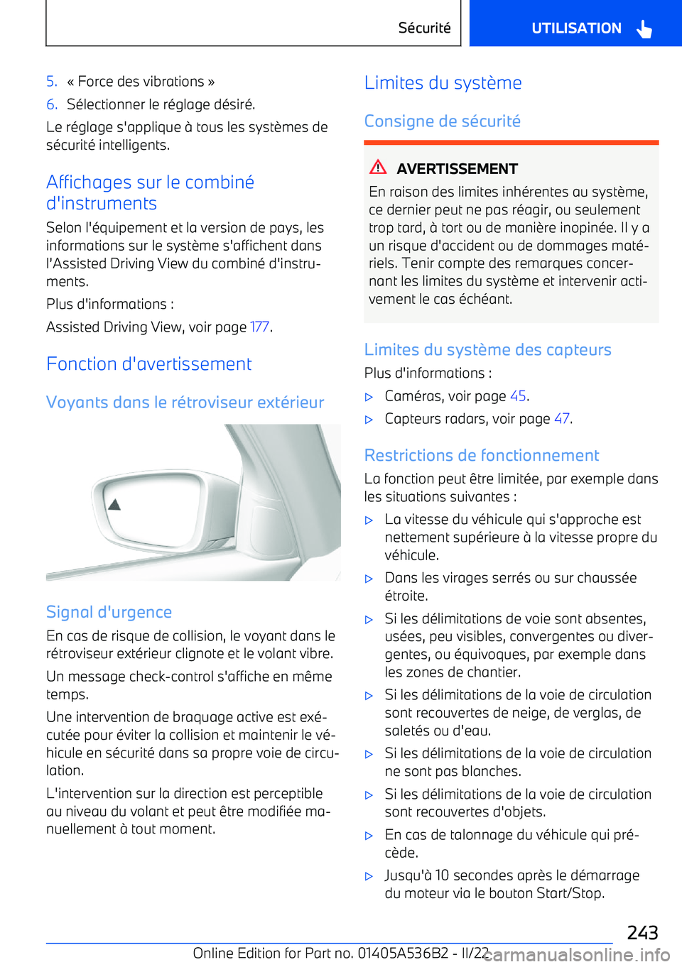 BMW X6 M 2022  Notices Demploi (in French) 5.